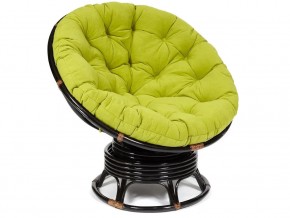 Кресло-качалка Papasan w 23/01 B с подушкой Antique brown, флок Олива в Березниках - berezniki.magazin-mebel74.ru | фото