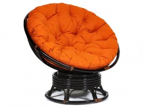 Кресло-качалка Papasan w 23/01 B с подушкой Antique brown, ткань Оранжевый в Березниках - berezniki.magazin-mebel74.ru | фото