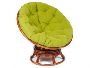 Кресло-качалка Papasan w 23/01 B с подушкой Pecan, флок Олива в Березниках - berezniki.magazin-mebel74.ru | фото