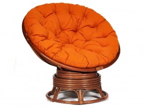 Кресло-качалка Papasan w 23/01 B с подушкой Pecan, ткань Оранжевый в Березниках - berezniki.magazin-mebel74.ru | фото